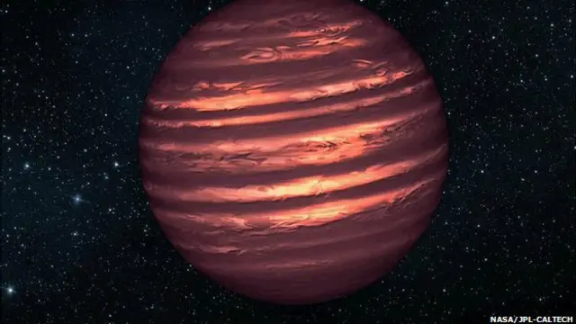 Aurora katai coklat berwarna merah dan sejuta kali lebih bersinar