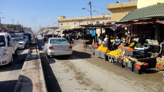 منظر لسوق للخضراوات في الفلوجة في الثامن من كانون الثاني يناير.