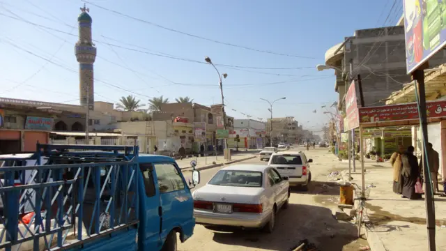 حركة المرور في قلب الفلوجة في الثامن من كانون الثاني.