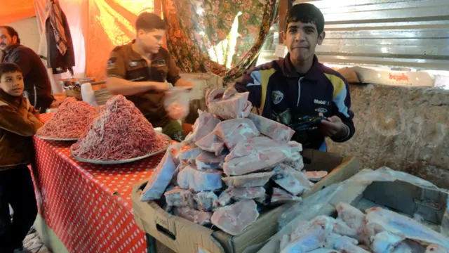 محل لبيع اللحوم في الفلوجة.