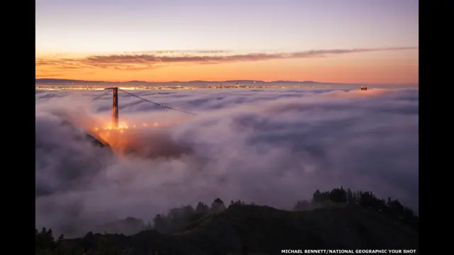 Imagens registram cidades, lagos, florestas e habitats de animais iluminados pela luz especial do nascer e do pôr do astro-rei.