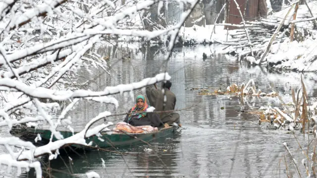 भारत प्रशासित कश्मीर में बर्फबारी
