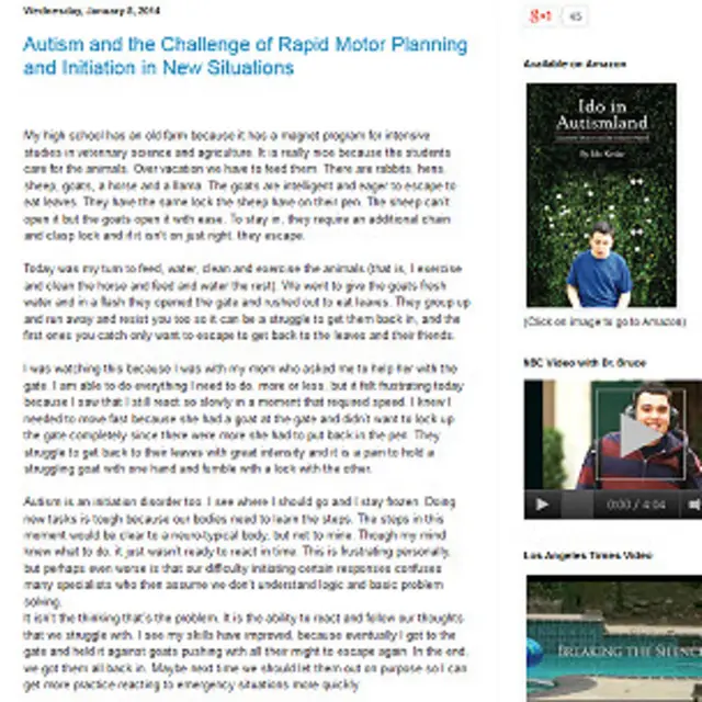 ایدو کدار تجربه زندگی با اوتیسم را در وبلاگش مینویسد