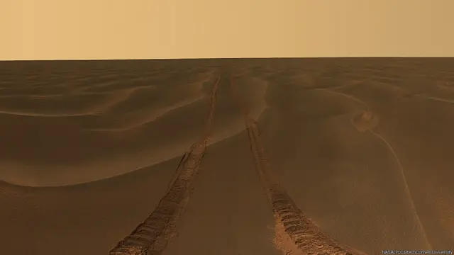 Mostra do Museu do Ar e do Espaço de Washington reúne 50 imagens registradas por sondas robôs no Planeta Vermelho.