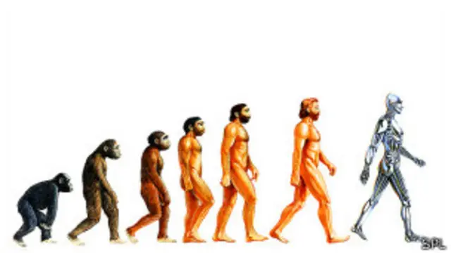 evolucion del mono al robot