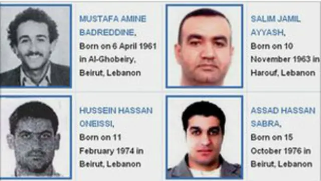 الادعاء يقول إن الأربعة المتهمين حاليا ينتمون إلى حزب الله والحزب ينفي بشدة أي صلة بالاغتيال.