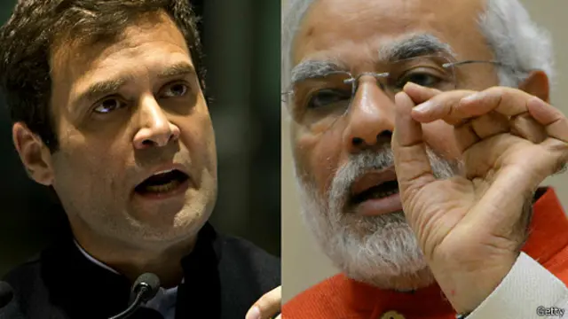 Đây là cuộc cạnh tranh chính giữa Rahul Gandhi (trái) và Narendra Modi