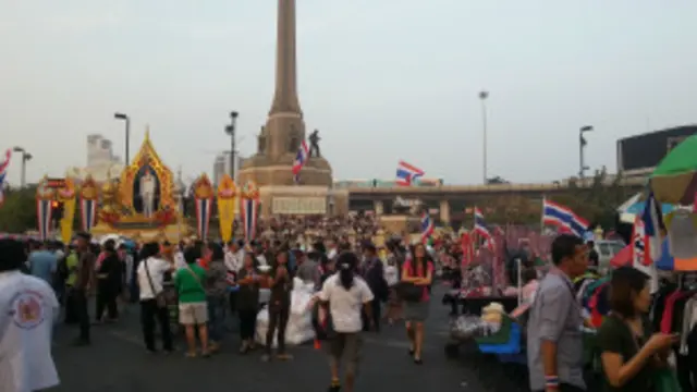 ဘန်ကောက်မြို့က ဗုံးပေါက်ကွဲမှု ဖြစ်ခဲ့တဲ့ Victory Monument နေရာ