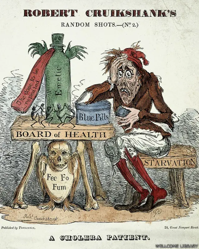 A Cholera Patient de Robert Cruikshank / Wellcome Library
