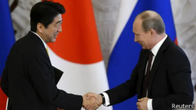 Синдзо Абэ и Владимир Путин
