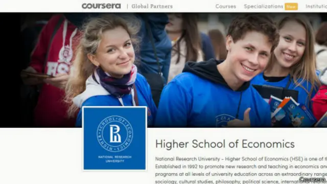 Страничка НИУ ВШЭ на сайте Coursera