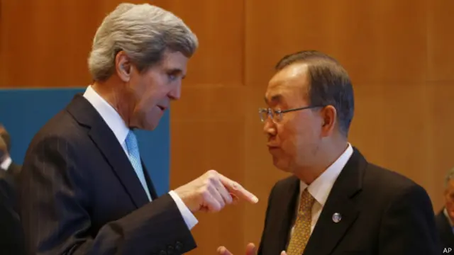 John Kerry e Ban Ki-moon | Foto: AFP