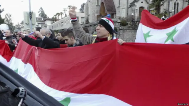 Manifestação pró-Assad | Foto: Reuters