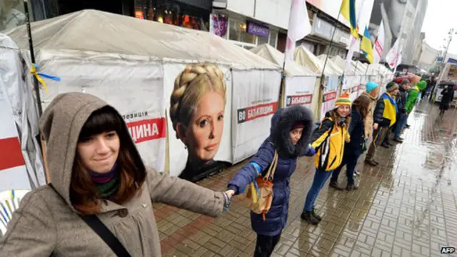 خانم تیموشنکو از لحاظ بین المللی به صورت مظهر مخالفان آقای یانوکوویچ درآمده است