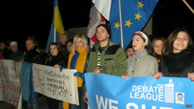 Демонстрация солидарности Украине в Тбилиси