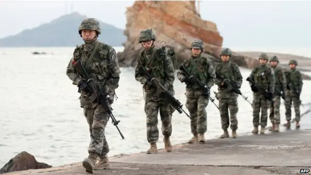 Militares sul-coreanos. Foto: AFP