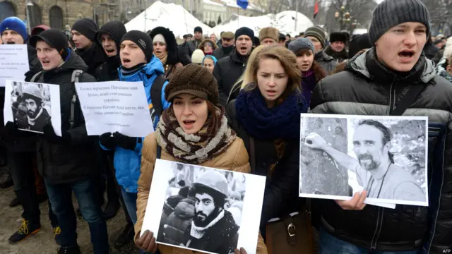 Акция в память погибших во Львове.