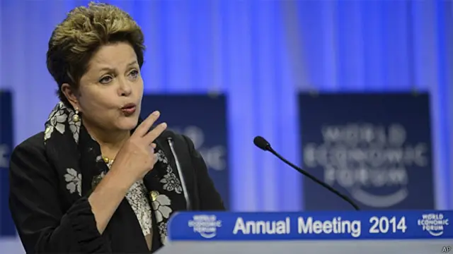Dilma Rousseff durante discurso em Davos (AP)