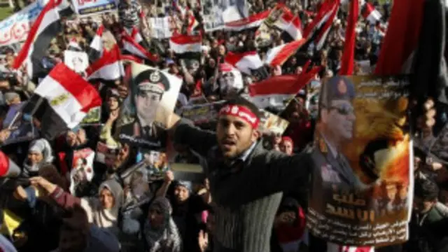 Manifestantes en El Cairo