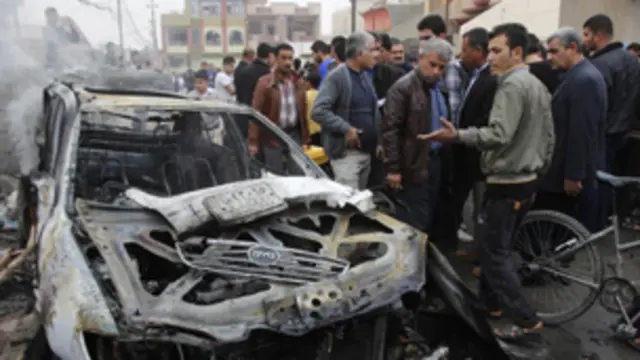 صورة لعواقب هجوم وقع الاحد في كركوك