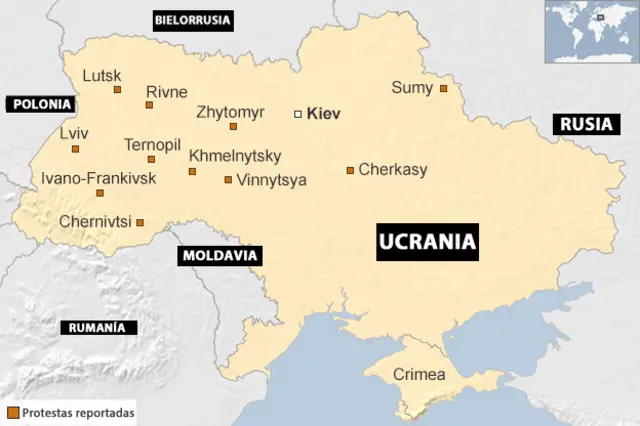 Mapa de las protestas