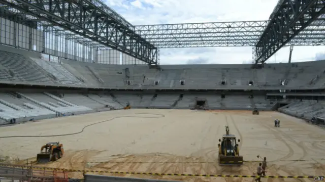 Obras da Arena da Baixada estão 90% concluídas / Crédito da foto: CAP/SA