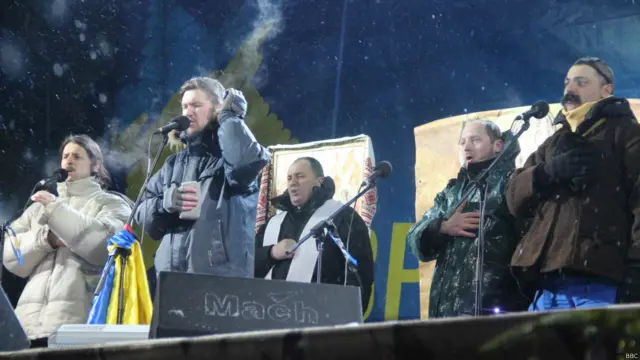 Евромайдан, ночь, морозы