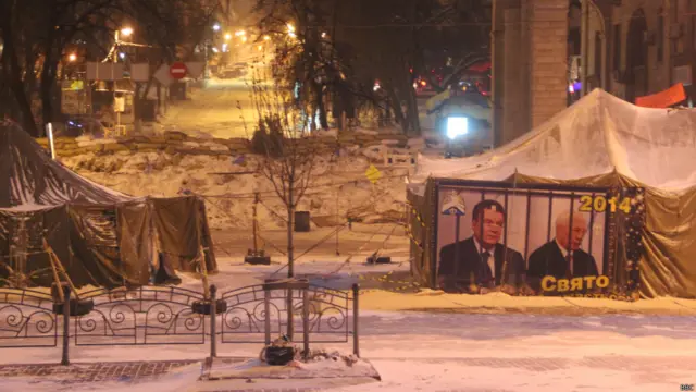 Евромайдан, ночь, морозы