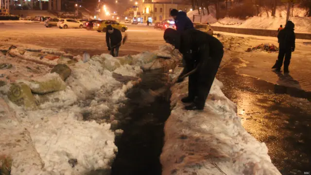 Евромайдан, ночь, морозы