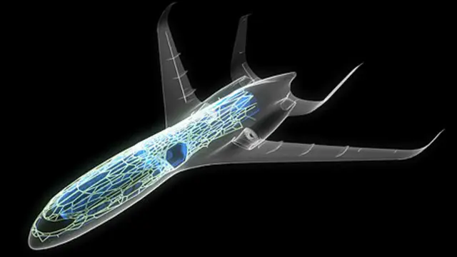 Dibujo de avión con fibras de carbono 