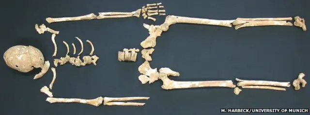 Esqueleto de víctima de peste negra