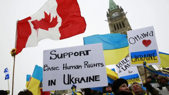 यूक्रेन के प्रदर्शनकारियों का समर्थन