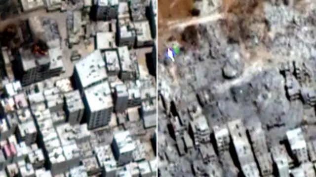 Şam'ın Tadamon bölgesinde 16 Temmuz ve 22 Eylül 2012'de çekilen fotoğrafları.