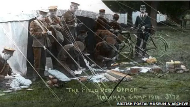 प्रथम विश्व युद्ध के दौरान सैनिकों के लिए ब्रिटेन की डाक सेवा