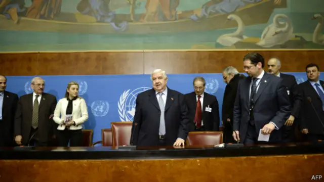 Правительственная делегация Сирии на переговорах в Женеве