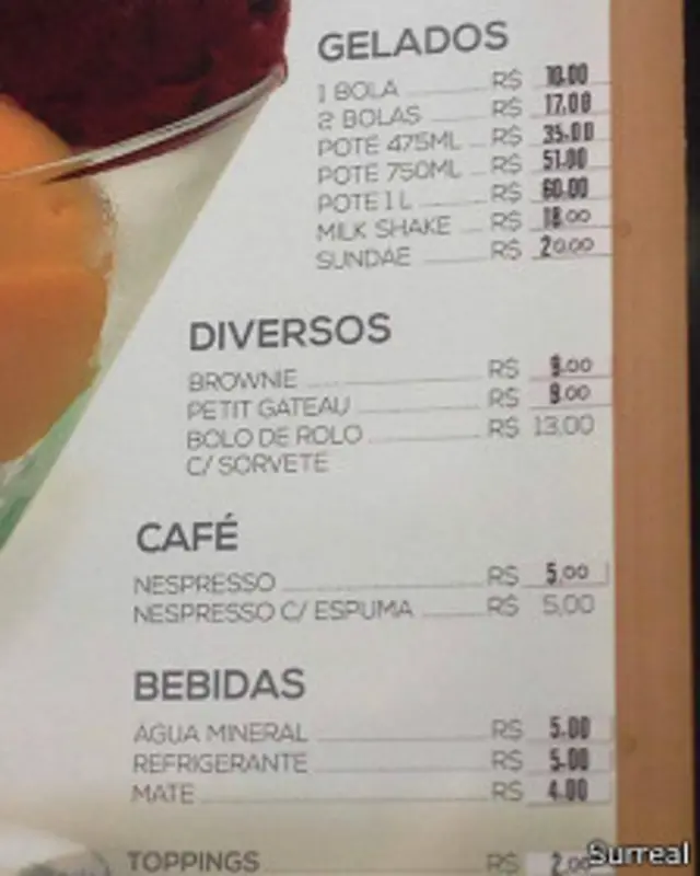precios de helado