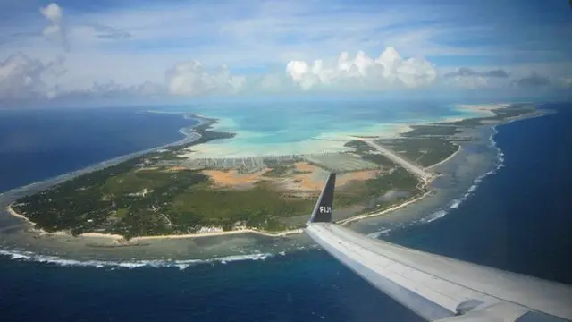 Vista aérea de Kiribati