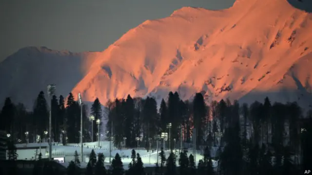 Montanhas em Sochi. Foto: AP