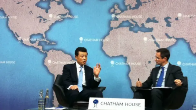 Đại sứ Trung Quốc Lưu Hiểu Minh tại diễn đàn Chatham House ở London