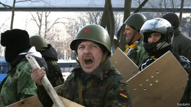 Участники протестов в Киеве