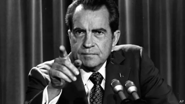 Ричард Никсон на пресс-конференции в Белом доме, 1973 год