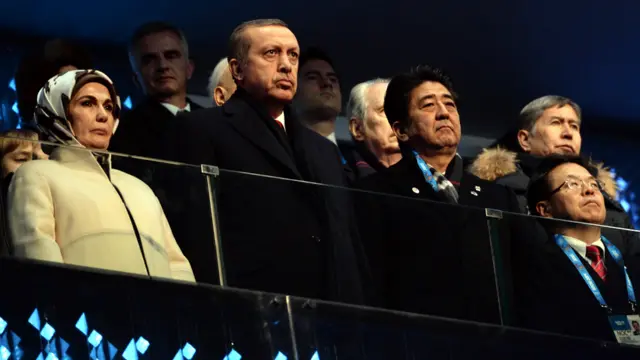 حضر حفل الافتتاح عدد كبير من القادة الاجانب. (صورة أ.ف.ب.)