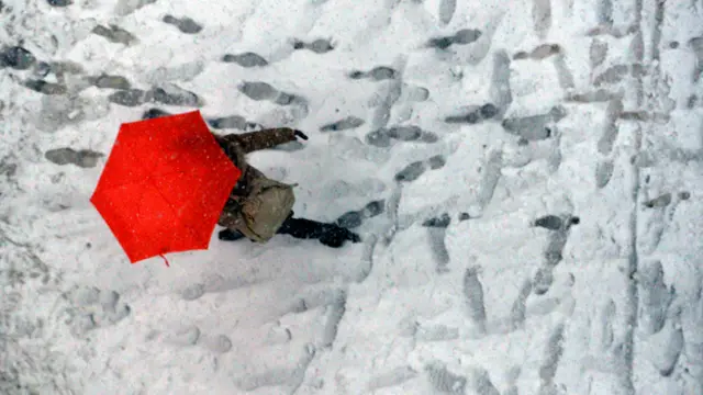 تعد العاصفة الثلجية هي الأعنف منذ عقود في اليابان. (صورة أ.ف.ب.)