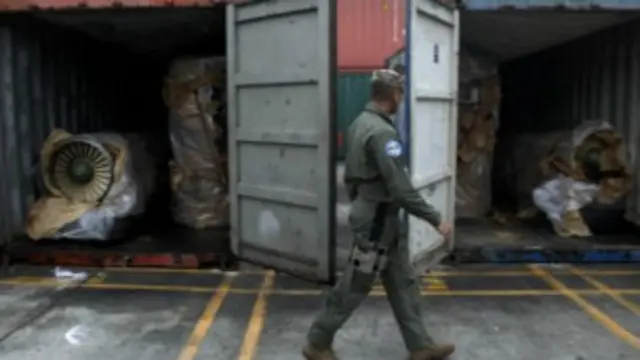 朝鲜货船集装箱