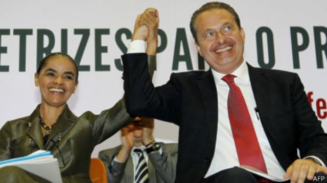 Eduardo Campos e Marina Silva | AFP