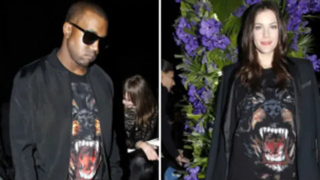 韋斯特和麗芙•泰勒不約而同在2011巴黎時裝周秀狗頭衫。