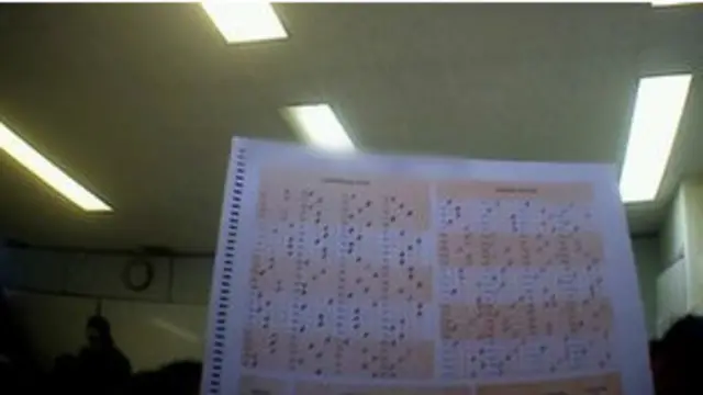 الإجابات الصحيحة في الاختبار المتعدد الأجوبة قرئت على الطلاب.