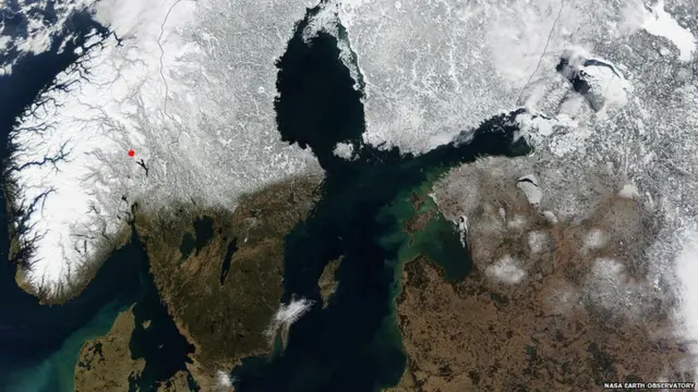 تصویر ناسا از اسکاندیناوی NASA Earth Observatory