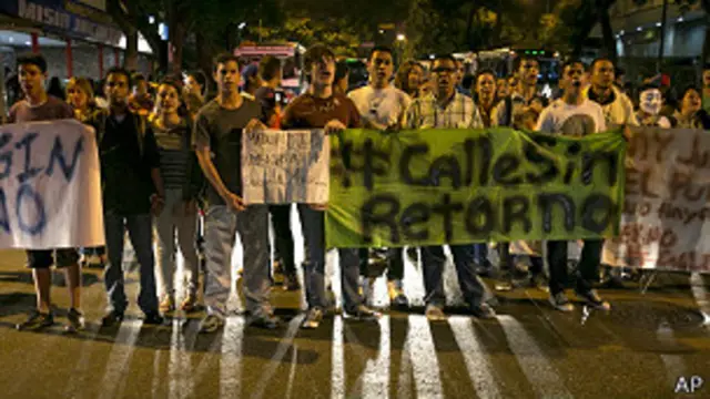 Protesta de estudiantes en Caracas