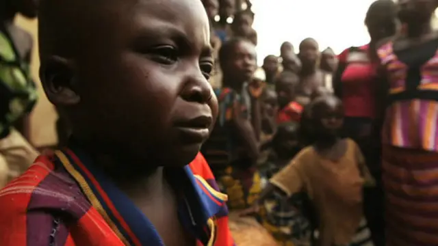 Niño desplazado en la República Centroafricana